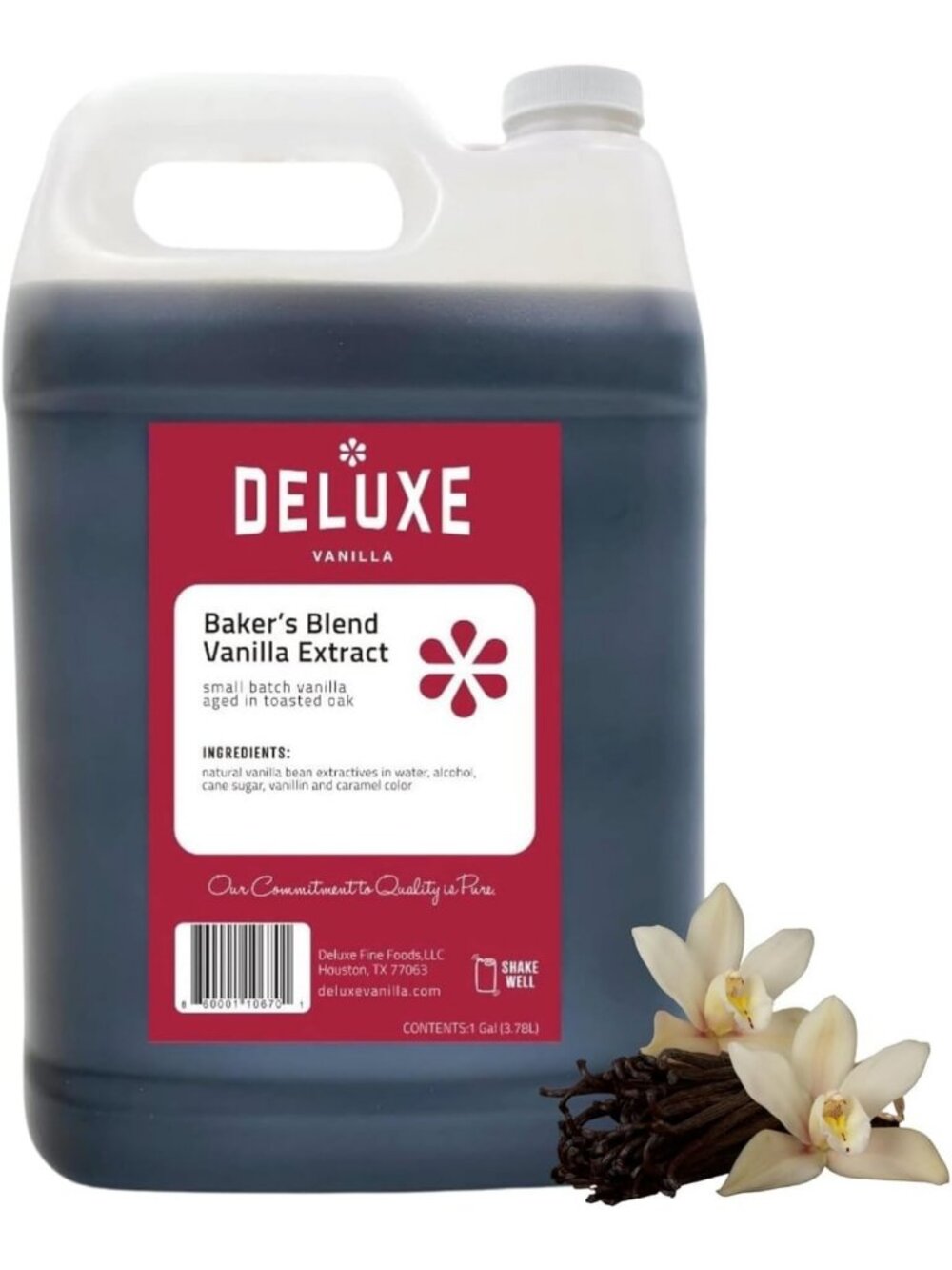 Pure Vanilla Extract - 1 Gallon Bulk, Real Vanilla Flavor, Baking Essential